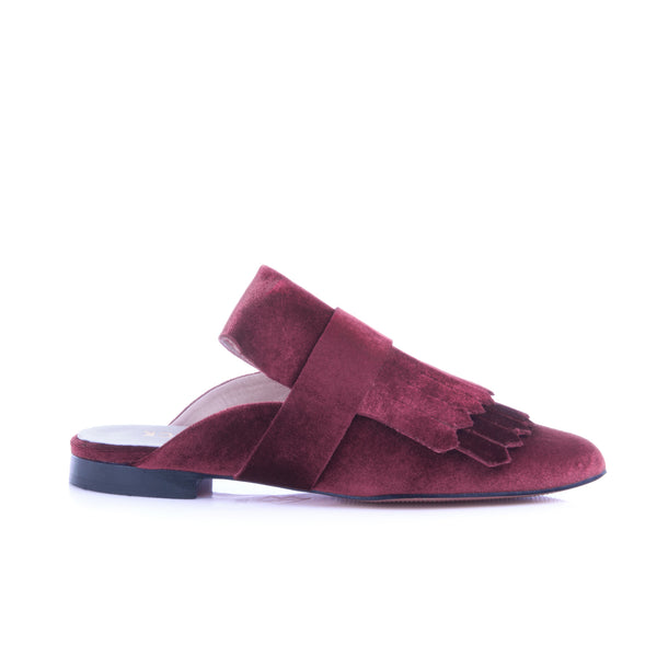 Fancy Mule Burgundy Velvet